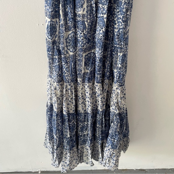 New! Abercrombie & Fitch twist tied blue print tiered maxi dress 37552. - Picture 5 of 15